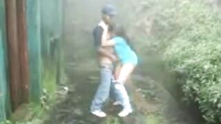 British Indian couple fuck in rain storm at hill station