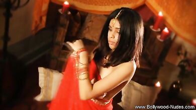 Brunette Indian Dancing The Ritual Dance On Their Place