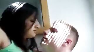 Indian Woman kissing her white boyfriend Desi NRI