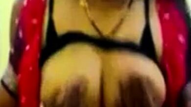 Indian busty aunty with young man