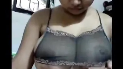 young indian shows her huge tits in webcam