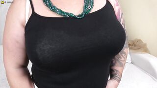Big breasted mature lady getting wicked and wild by herself