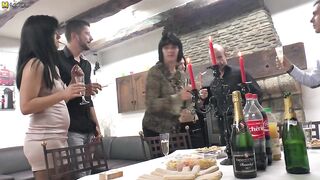 Four horny French ladies fuck their lovers in hot group sex party