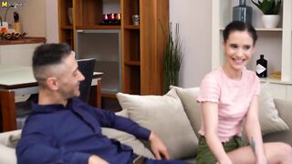 Busty UK housewife in hot threesome with a stud and his young girlfriend