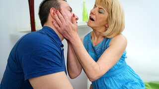 Naughty older lady doing her toy boy