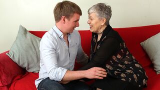 Naughty granny fucking and sucking her toy boy