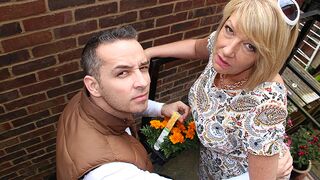 Naughty British housewife fucking and sucking