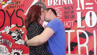Hot redhead housewife sucks dick and gets fucked