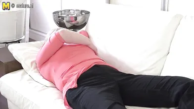 Horny housewife playing with herself