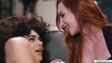 Milf strokes shemale colleagues cock with toy to test it out