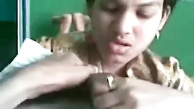 Desi girl eating big Indian cock