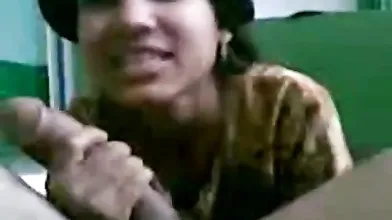 Desi girl eating big Indian cock