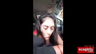 Indian Girl Blowjob in Car