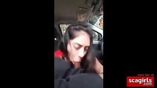 Indian Girl Blowjob in Car