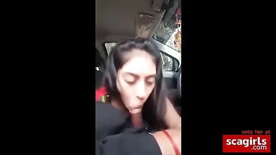 Indian Girl Blowjob in Car
