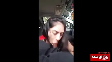 Indian Girl Blowjob in Car
