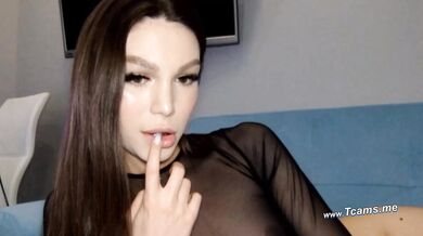 Horny Transbabe Jerking Off On censored