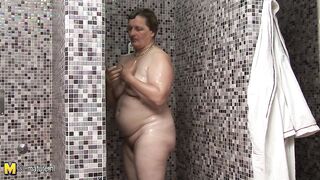 Mature ladies relaxing in a sauna