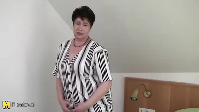 Naughty German housewife playing with her pussy