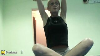 Mature ladies breaking up a sweat and getting naked