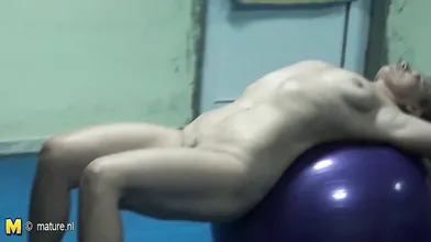 Mature ladies breaking up a sweat and getting naked
