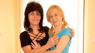 Hot blonde doing a mature lesbian