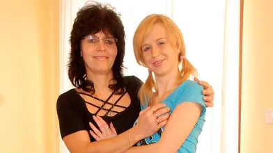 Hot blonde doing a mature lesbian