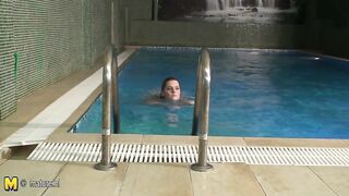 Take a peek at these lovely mature ladies at the sauna