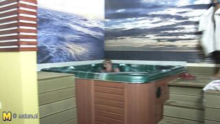 Ever take a peek in an all female mature sauna