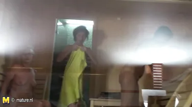 Ever take a peek in an all female mature sauna