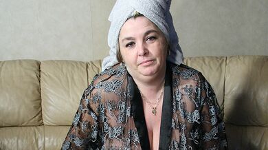 Big mama getting jizz on her tits