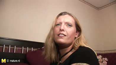 Horny housewife munching on cock and cum