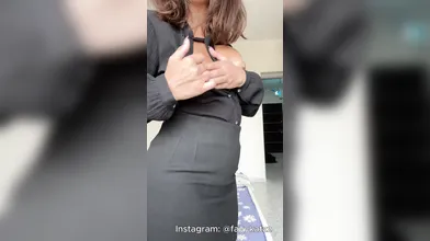 Horny wife showing her titties