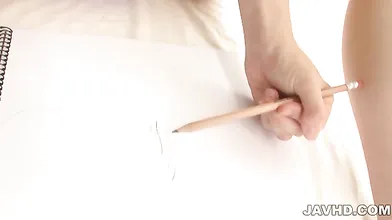 Adorable Arisa Nakano tries to study, but ends up playing with her pussy.