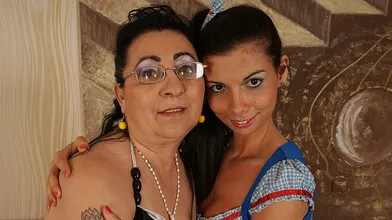 Two horny old and young lesbians love to eat pussy
