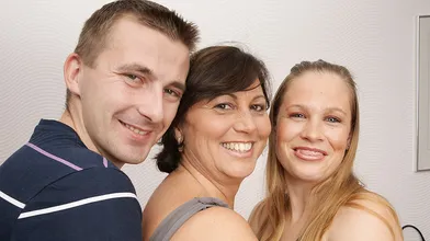 Horny housewife and hot MILF in threesome