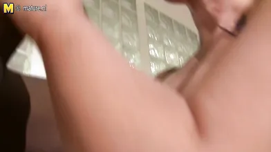 Horny housewife fucking a big strapped black dude