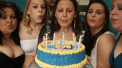 its an old and young lesbian birthday party