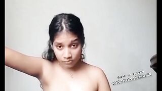 Slim girl show her boobs and pussy