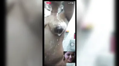 Aunty bathing video call