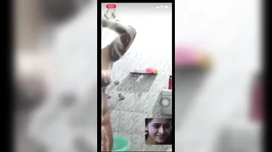 Aunty bathing video call