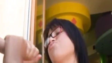 Girl With Glases Hot Handjob