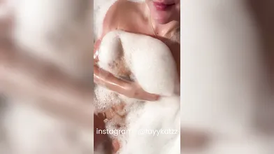 Sexy Wife in taking Bath Playing Her Tits