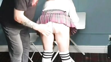 Schoolgirl hand spanked and slippered