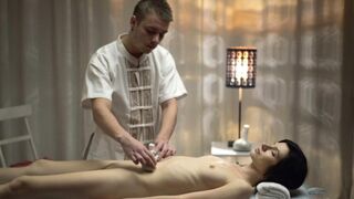 Youthful masseur is working hard to enjoyment lewd gal