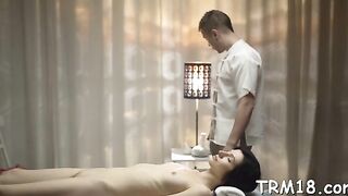 Youthful masseur is working hard to enjoyment lewd gal