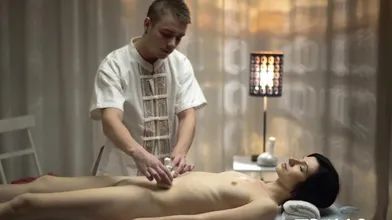 Youthful masseur is working hard to enjoyment lewd gal
