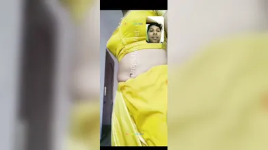 Lovers showing hot body in video call