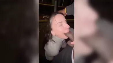 Public BBC Blowjob