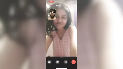 Young girl show her melon on video call